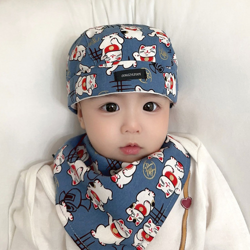 Baby newborn baby hat spring and autumn thin section boys and girls winter little princess handsome pirate hat turban pure cotton