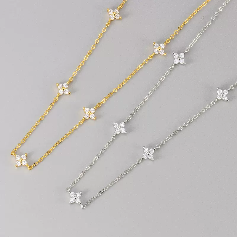 四叶草满天星项链欧美外贸热销速卖通爆款气质日常通勤百搭锁骨链