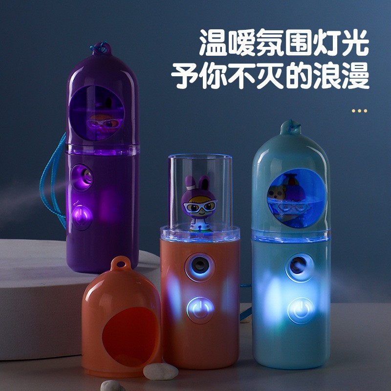 New USB Charging Cute Pet Space Capsule Cartoon Hydrating Mist Diffuser Student Spray Bottle Mini Portable Factory Wholesale