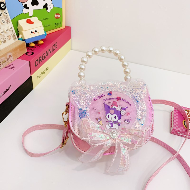 2025 caricatura Aisha niños sequinado bolso de hombro niñas lindas bolso de perlas Kulomi bolso de mochila