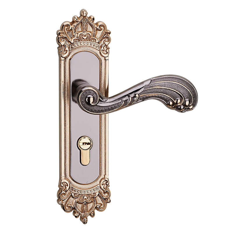 Cerradura de puerta de estilo europeo, uso general para el hogar, dormitorio interior, cerradura de puerta de aleación de aluminio, manija de puerta silenciosa, manija de cerradura de puerta de madera