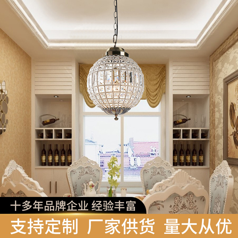Factory Supply Light Luxury Hotel Villa Crystal Ball Chandelier Home Apartment Living Room Homestay Ball Crystal Lamp