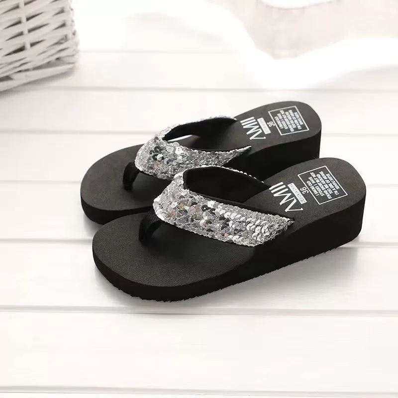 Зелёные обувь-подлежат шлепанцы Black high flip flops, платформа-слид, нескользящая обувь, обувь