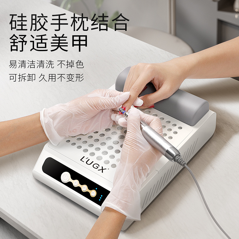 LUGX ooliyuan recargable portátil aspiradora de uñas nueva máquina de succión de polvo de almacenamiento de energía inalámbrica polvo de uñas no funciona Gris