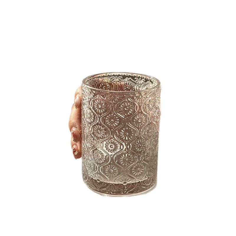 Nicho Zhongins Begonia tallado vasos de vidrio simple hielo americano taza de café latte taza de leche taza de agua casera taza de agua