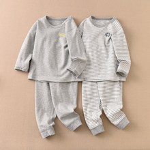分销代发小象灰儿童套装家居服无骨磨毛加厚秋衣裤长袖打底衫新款