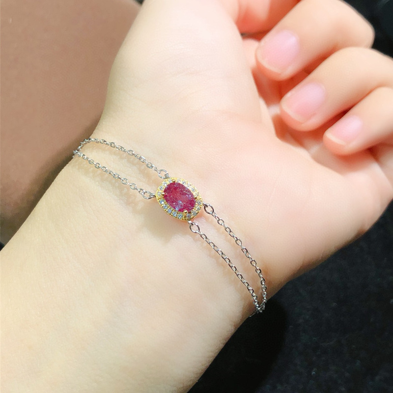Alexander Bracelet with a Strong Red-Green Color Change Effect, Turns Green to Blue-Green in the Sun, 5X7