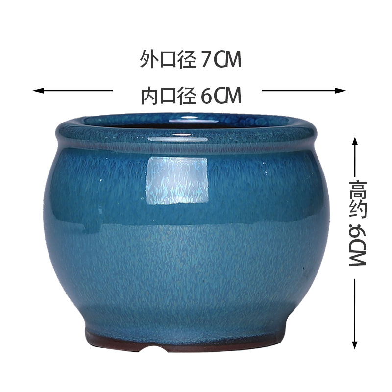 Yixing Zisha succulent pot with minimalist retro style, square round signature tube for home small thumb mini bonsai