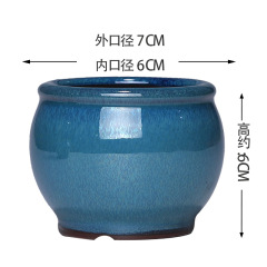 Yixing Zisha succulent pot with minimalist retro style, square round signature tube for home small thumb mini bonsai