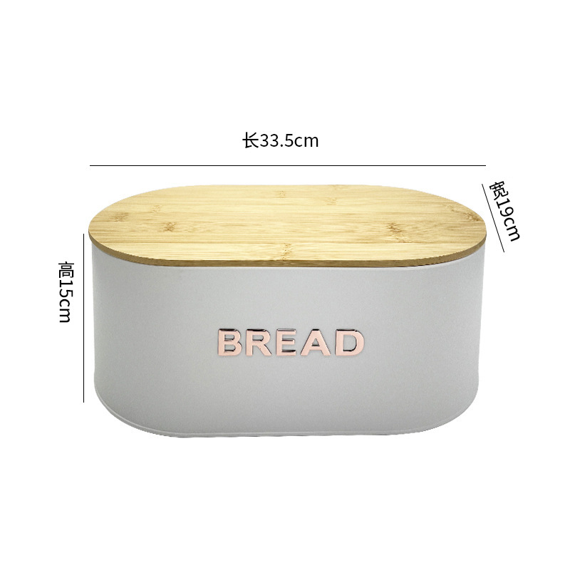Transfronterizos Amazon cocina caja de almacenamiento pan caja de pan caja de pan caja de bambú caja de hierro galvanizado
