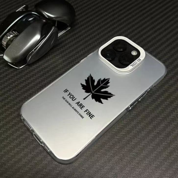 Nueva hoja de arce para iphone16pro funda para teléfono móvil moda 15pro Apple 14plus Europa y América 13 personalidad 12