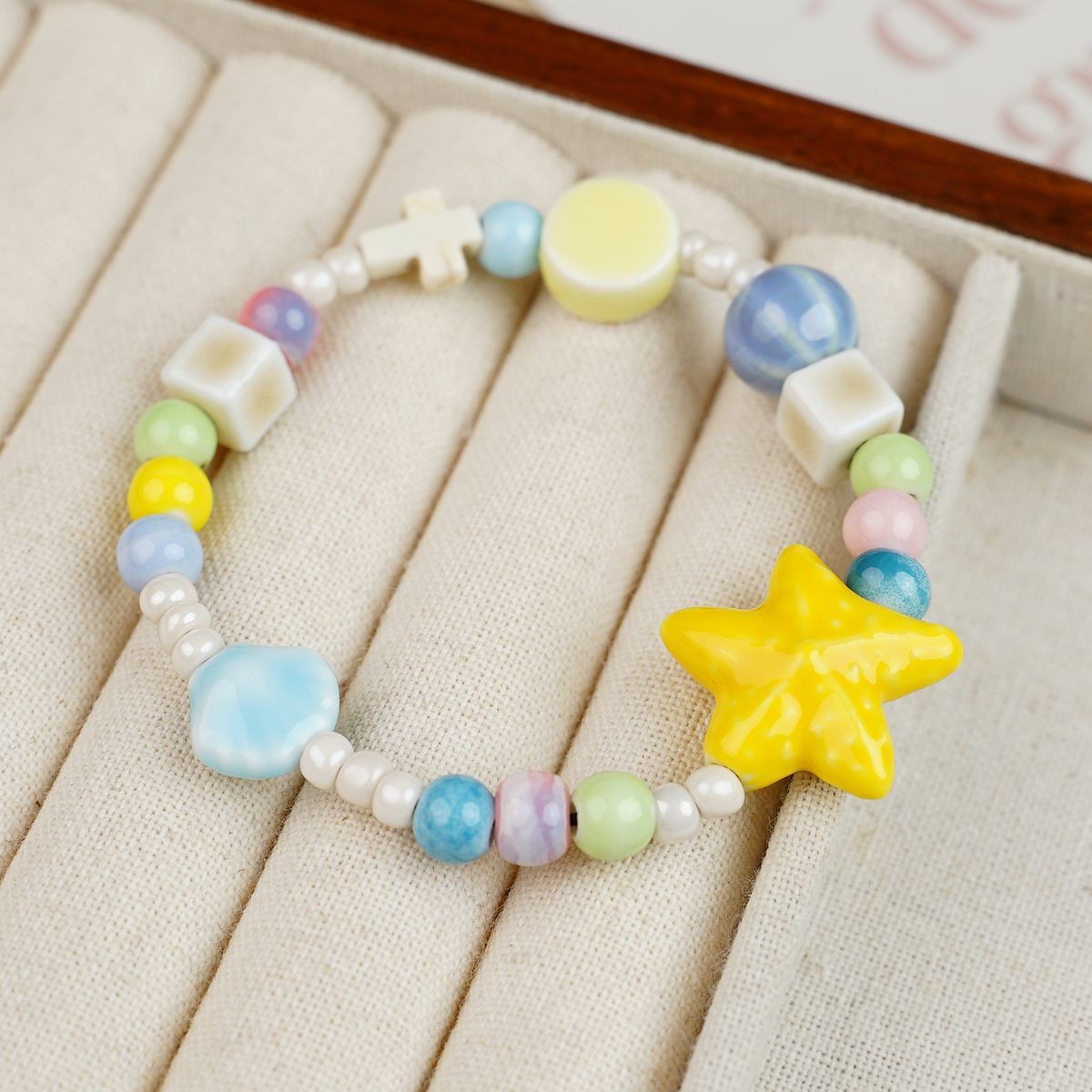 Jingdezhen pulsera de cerámica de verano mujer alta sensación galletas serie de gatos nicho diseño universal pulsera alta sensación