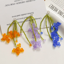 田园风长款流苏花骨朵耳环diy手工编织玻璃米珠串珠耳饰材料批发