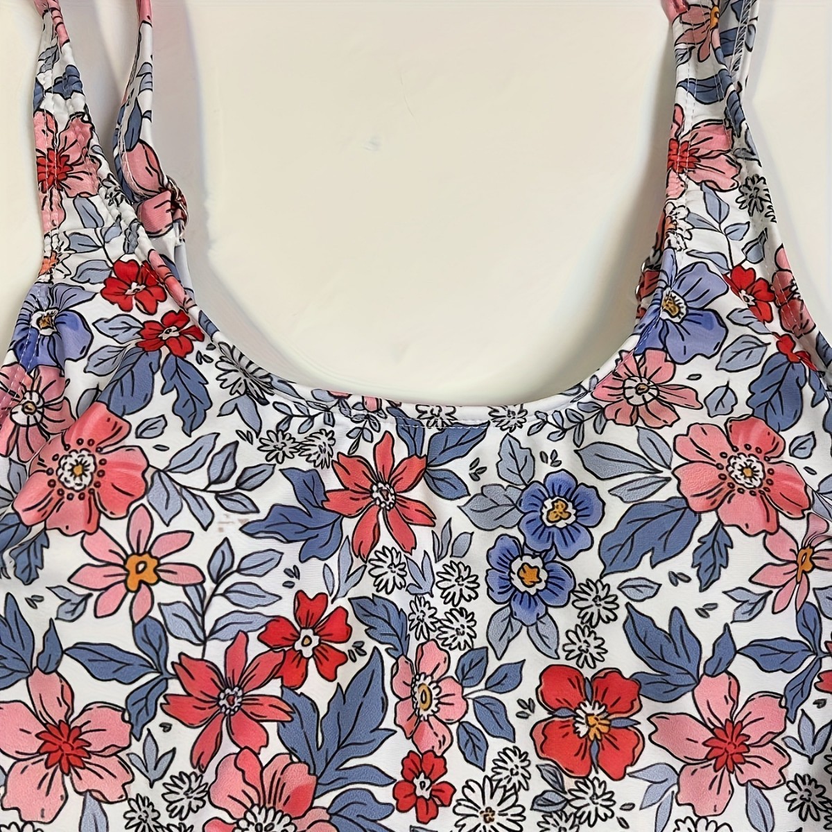 New Style One-Piece Floral Print Swimsuit With Skirt And Ties, Bikini, Aliexpress Amazon Tk345_ecoleips.com