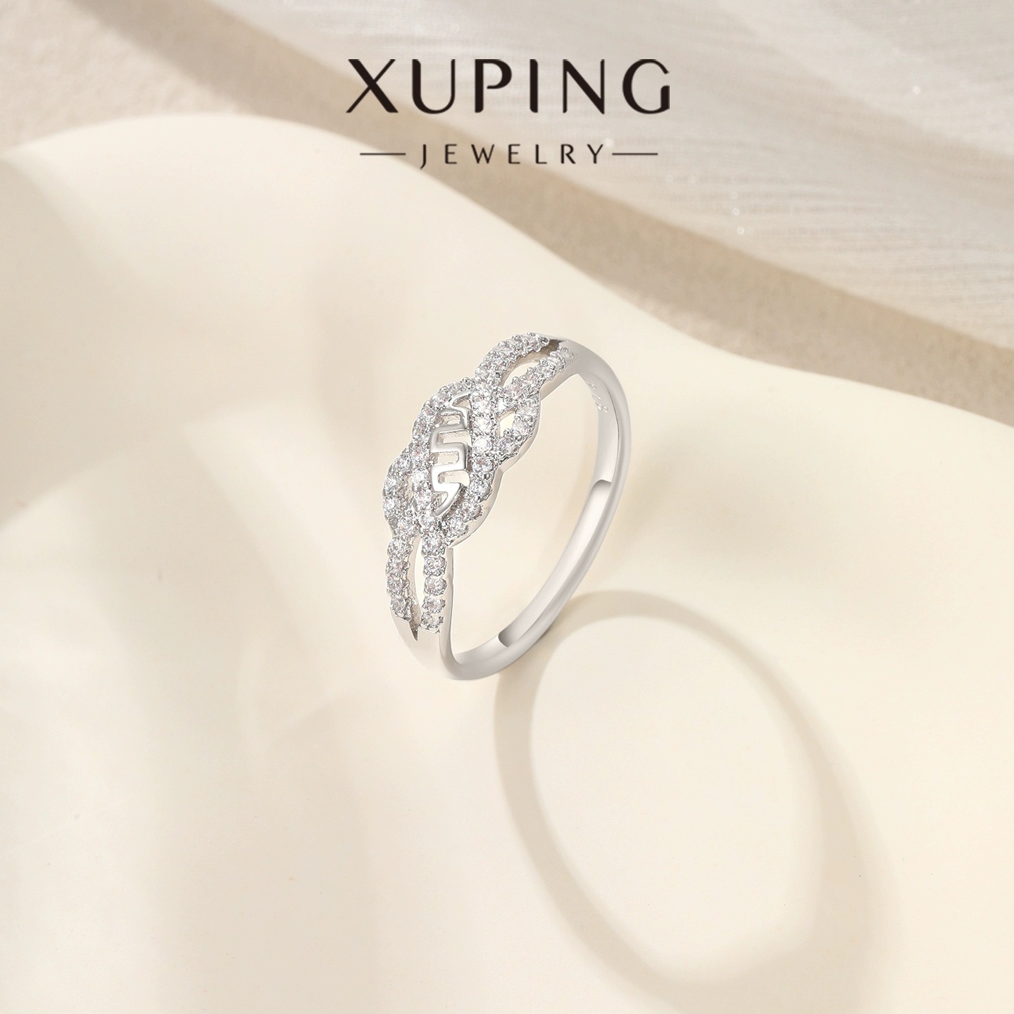 copper white fashionable elegant brand ring with zircon