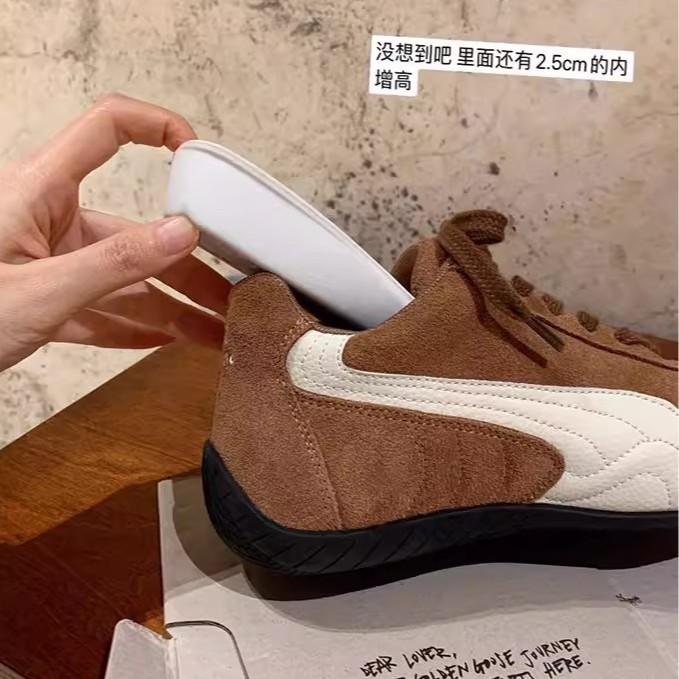 现货~苏茵茵同款韩区博主~复古系带真皮低帮休闲鞋女德训鞋赛车鞋|undefined
