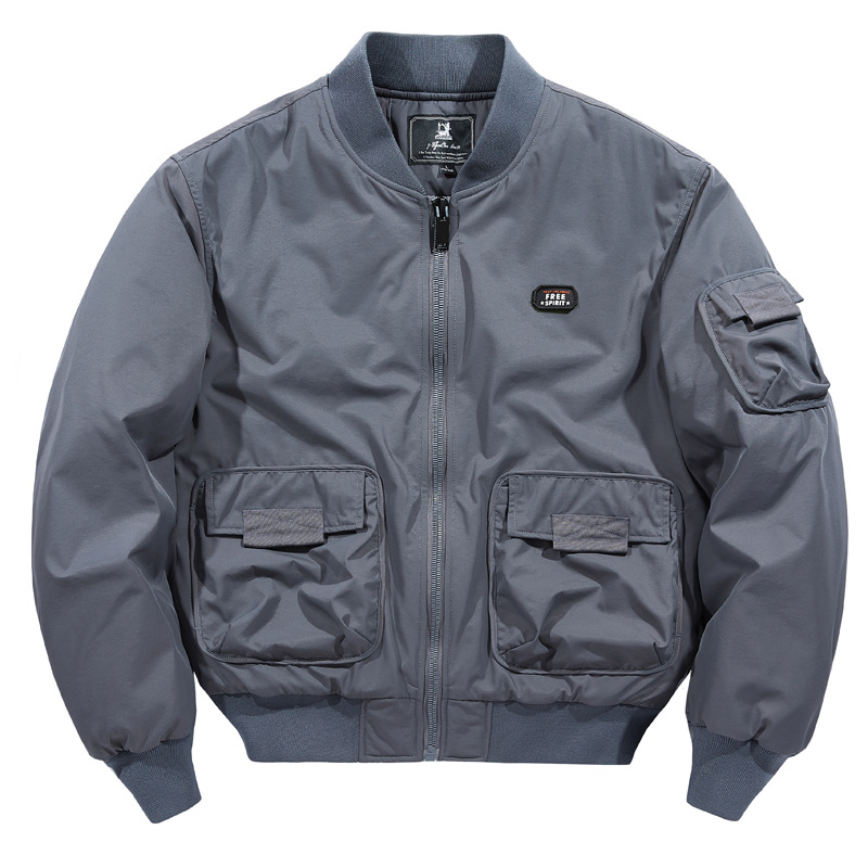 Men's Down Jacket Reversible Fleece Lined Stand Collar Winter_voghion.com