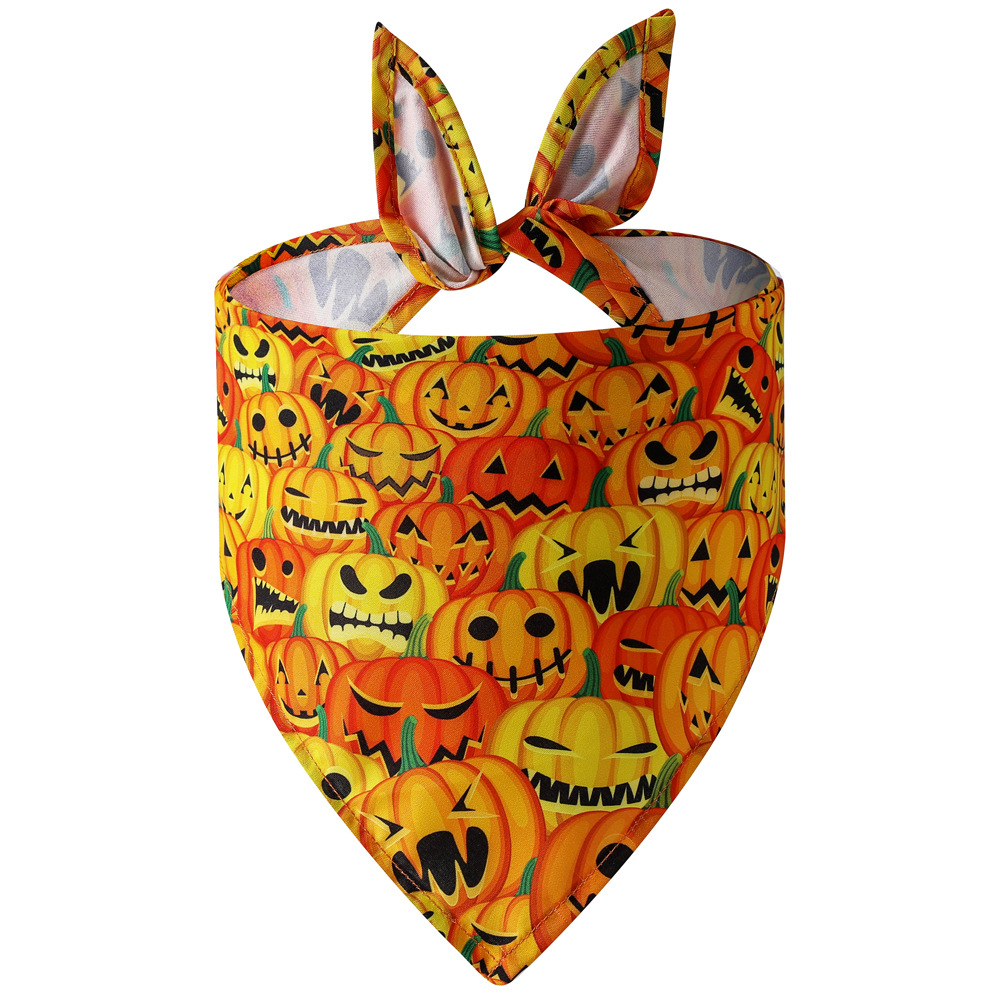 Transfronterizo nueva toalla triángulo mascota de Halloween Toalla de saliva para mascotas de una sola capa bufanda para mascotas bufanda para perros accesorios para mascotas