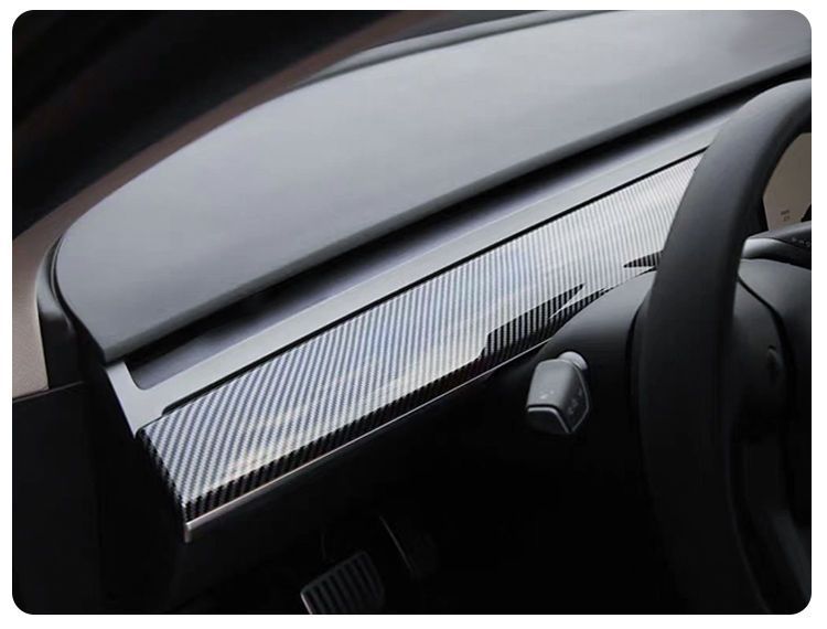 Suitable for Tesla Model 3/Y Car Door Dashboard Decorative Strip Accessories Carbon Fiber Center Console Protection Interior Decoration