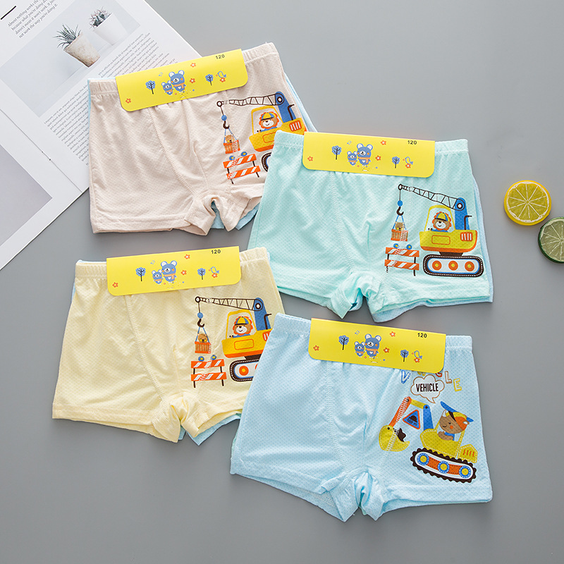 [6 pieces] Children's underwear, boys' summer thin boxer modal breathable mesh children's boxer shorts for men