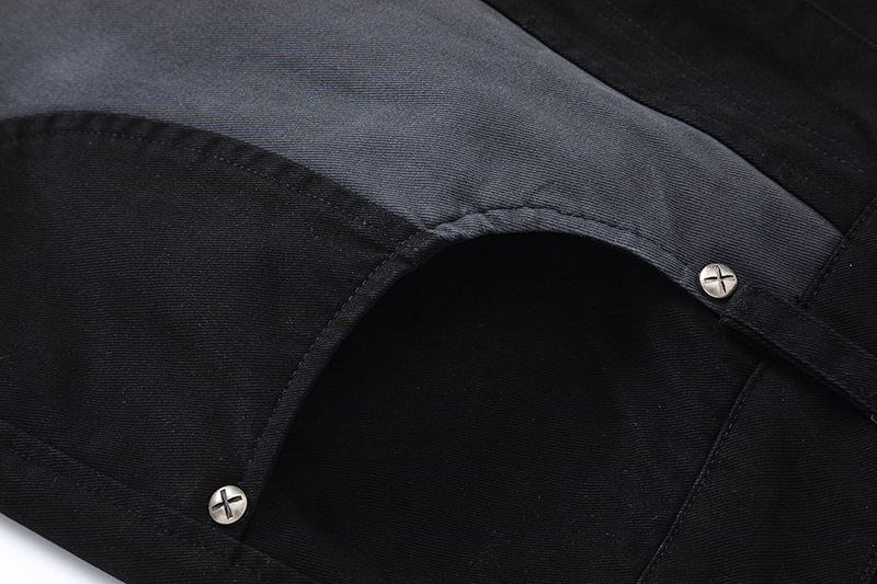 Modern Men's Jeans Colour Blocked Irregular Split Trousers_voghion.com