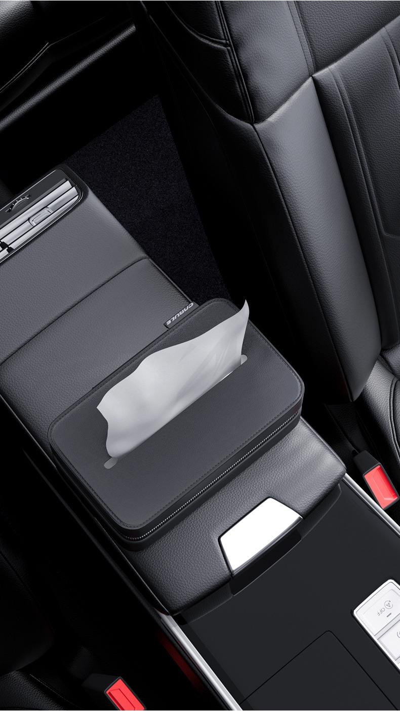Car Tissue Box Car Leather Tissue Box Car Drawbox Multi-function elastic with leather visor leather visor chair back