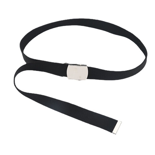 Smooth buckle woven canvas belt for women, simple and versatile solid color denim casual student pants belt wholesale