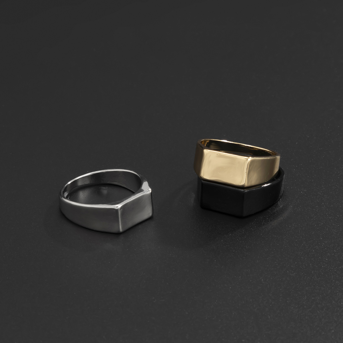Simple Style Geometric Alloy Plating Rings