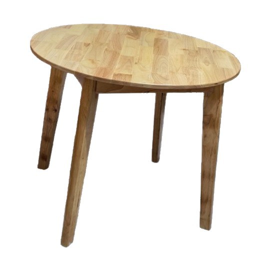 Mesa de comedor redonda de madera sólida de caucho grueso 4 pies mesa de mesa