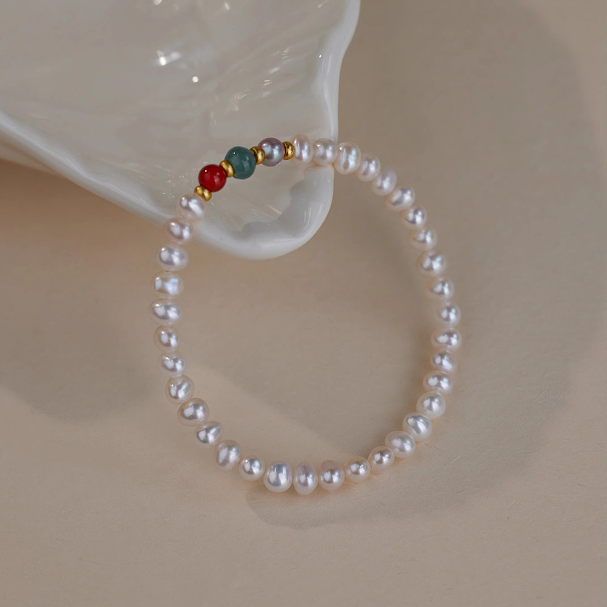 Alloy Natural Stone Freshwater Pearl Bracelets Retro Simple Style display picture 16