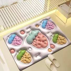卫生间地垫浴室门口硅藻泥门垫吸水防滑垫地毯网红膨胀3d立体脚垫