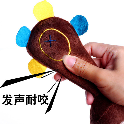 Plush noise-making dog toys, cute, teeth-resistant, fun, noise-making little animals, pet supplies wholesale