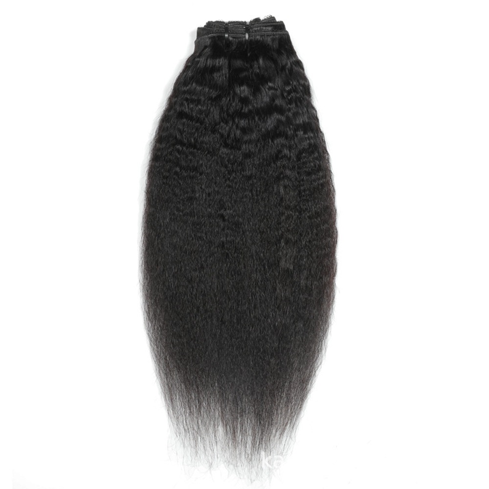 Kinky straight clip cabello humano clip de cabello humano en clip transfronterizo cabello
