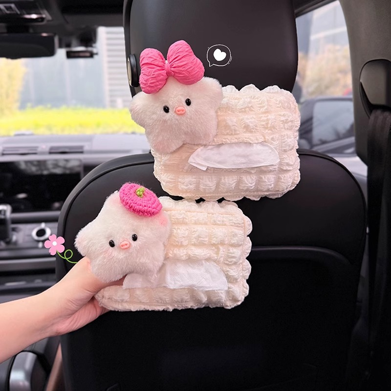 2025 nueva caja de pañuelos para coche, reposacabezas interior del coche, bolsa de pañuelos, bolsa de pañuelos para coche colgante, caja de dibujo, linda mujer