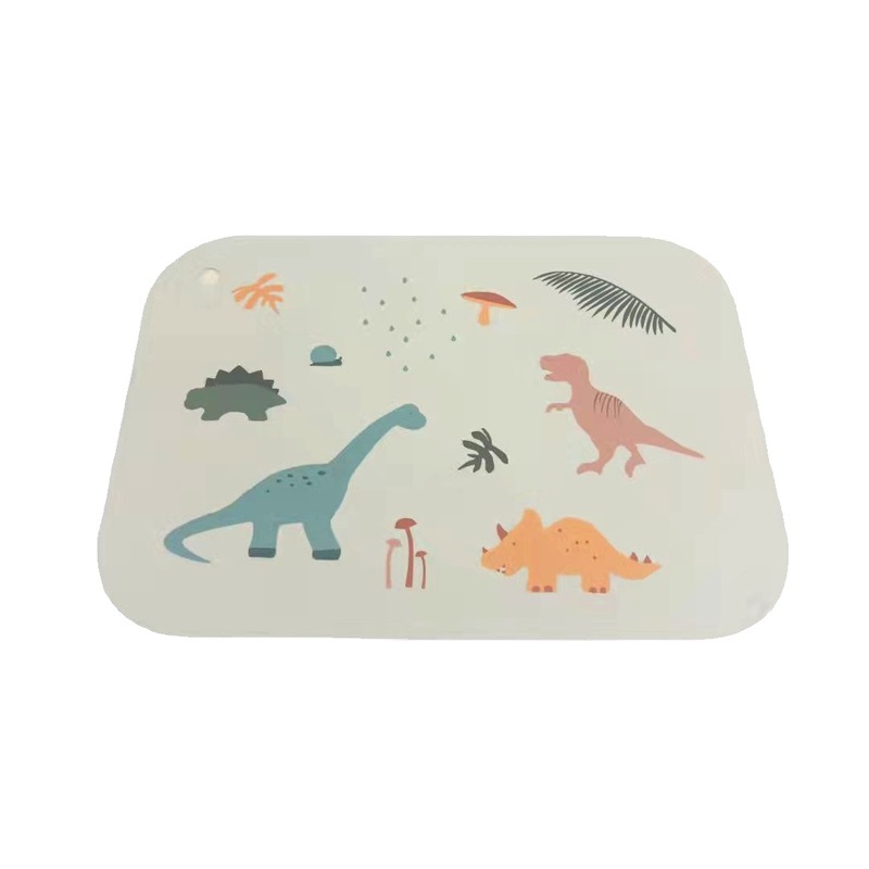 Manteles individuales de silicona al por mayor con estampados de dibujos animados, resistentes al calor y anti-quemaduras, de alto valor estético, manteles de mesa para el hogar resistentes a altas temperaturas.
