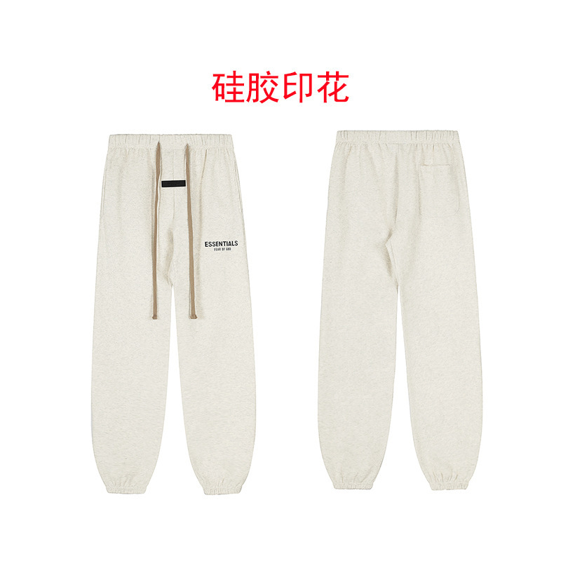 跨境热卖带连帽卫衣黑字母植绒 FOG复线ESSENTIALS潮牌长裤子套装|undefined