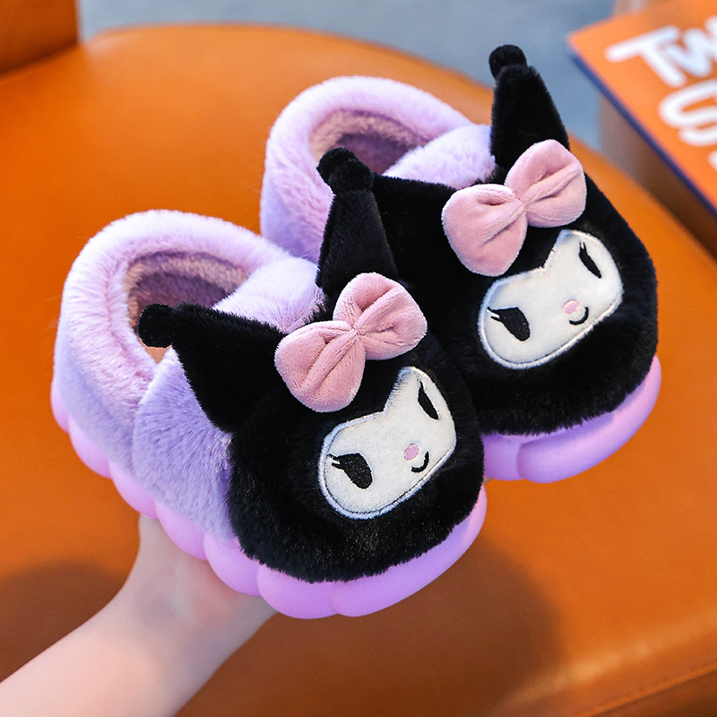 New Autumn and Winter Cartoon Children's Cotton Slippers for Middle and Large Children, Baby Cotton Slippers, Cute Parent-Child Home Non-Slip Warm Cotton