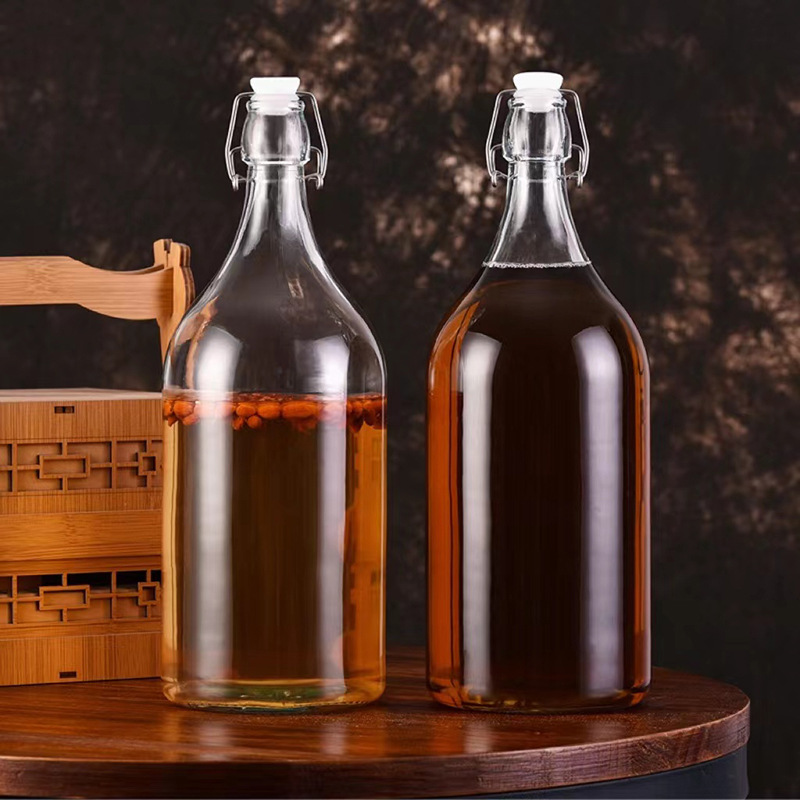 喜碧玻璃瓶白酒储存瓶泡酒瓶葡萄酒红酒瓶酵素空瓶密封瓶子1斤