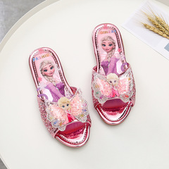 Girls' Slippers 2024 Summer New Children's Korean Style Rhinestone Non-Slip Open Toe Soft-soled Slippers