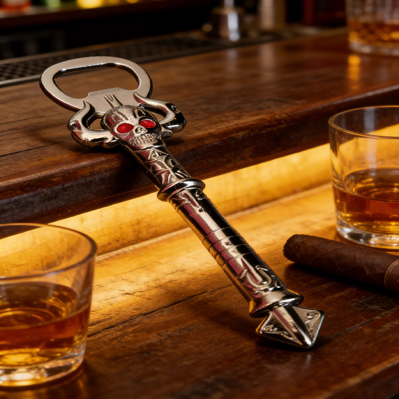 Retro pirata esqueleto abre botellas 3 colores aleación de zinc metal abre botellas de cerveza estilo gótico medieval