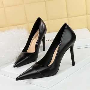 1198-3 Retro European and American Fashion Minimalist Colored Pointed High Heels Women's Shoes Slim Heels Shallow M