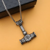 Necklace hip-hop style, fashionable pendant stainless steel, retro accessory for beloved, simple and elegant design