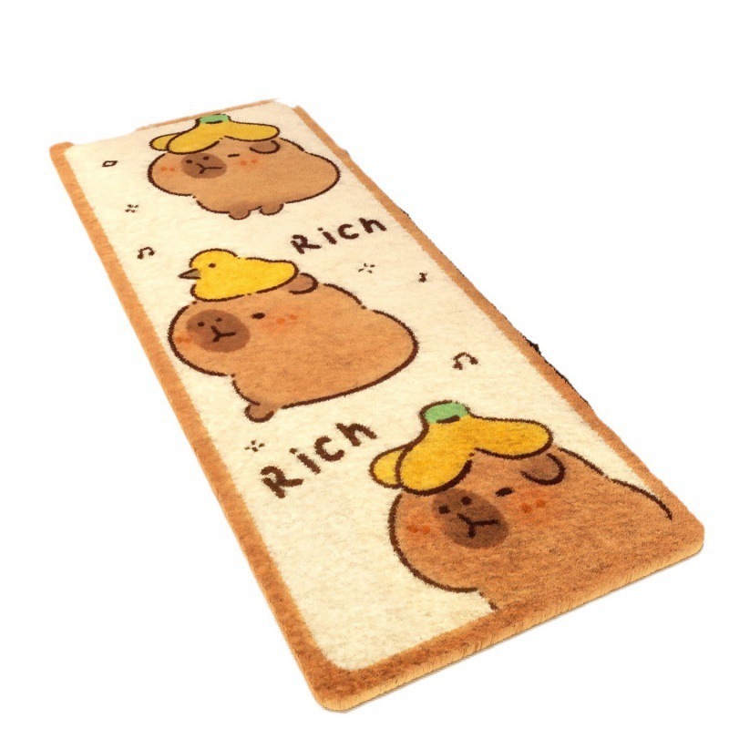 Tappeto capybara vintage boho nordico morbido camera da letto_voghion.com