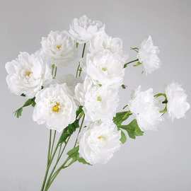 婚庆绢花仿真花带叶芙蓉牡丹室内造景婚礼装饰花艺花材假花绣球花