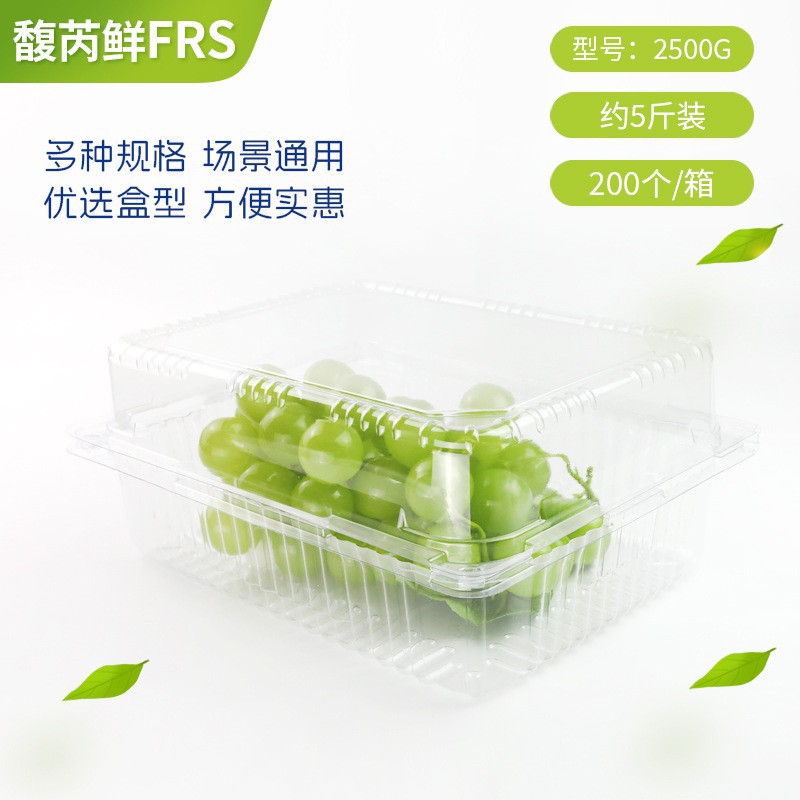 Caja de embalaje de fruta desechable caja de embalaje de plástico transparente caja de corte de fruta para llevar con tapa supermercado caja de frutas y verduras al por mayor