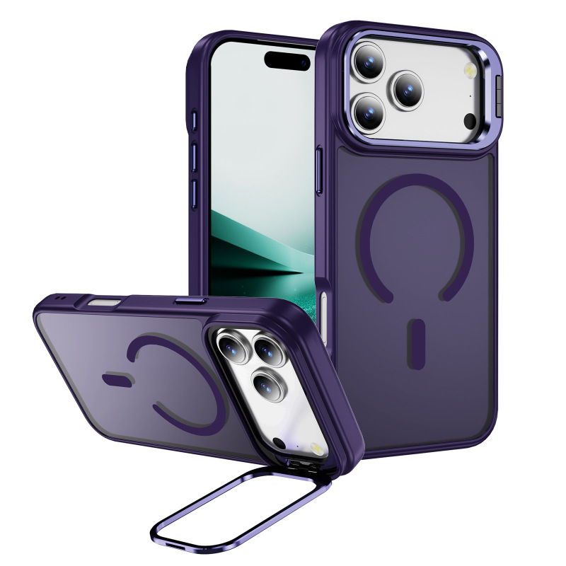 Appleのスマホケースに適しています。軽くて高級感のある肌触り、磁気吸着式の隠しレンズホルダー付きiPhone17pro用スマホケース。|undefined