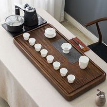 茶盘实木乌金石整块家用简易功夫茶具套装小电木排水花梨黑檀茶台