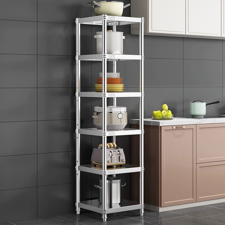 Кухонная стойка из нержавеющей стали, напольная бытовая полка, многослойная полка для хранения микроволновой печи, стойка для хранения сэндвичей, стойка для рисоварки