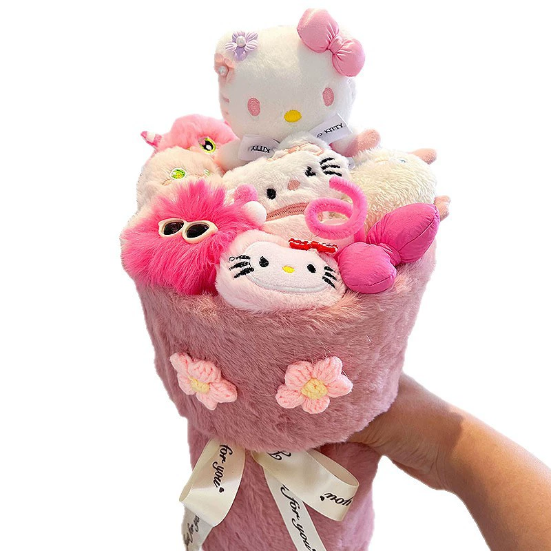 Hello Kitty, детская рождественская мультяшная кукла для друга, букет, подарок на день рождения