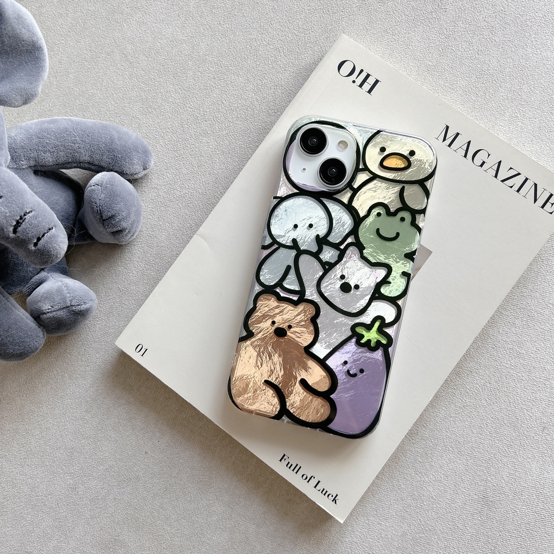 Divertido animal de berenjena de dibujos animados para Apple 14/15Pro nueva funda para teléfono móvil 16Promax nicho 13 niñas